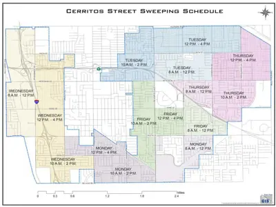 Street sweeping schedule map